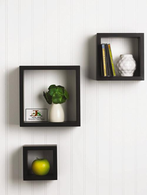 Wooden Nesting Square Wall Shelf Set of 3 - 14894300 - Standard Image - 1