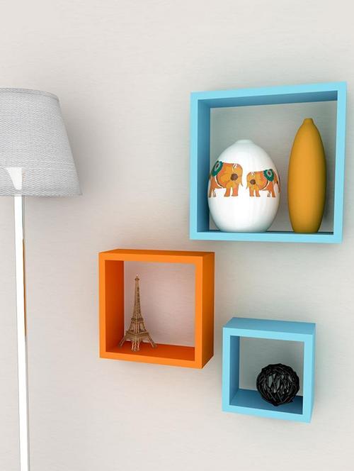 Wooden Nesting Square Wall Shelf Set of 3 - 14894305 - Standard Image - 1