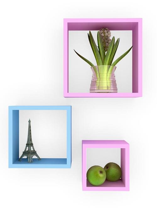 Wooden Nesting Square Wall Shelf Set of 3 - 14894306 - Standard Image - 1