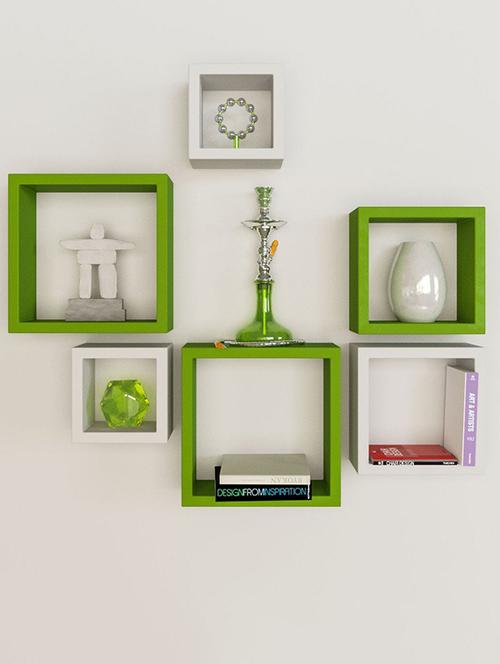 Wooden Nesting Square Wall Shelf Set of 6 - 14894317 - Standard Image - 1