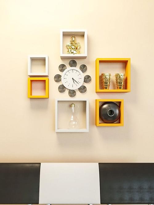 Wooden Nesting Square Wall Shelf Set of 6 - 14894318 - Standard Image - 1