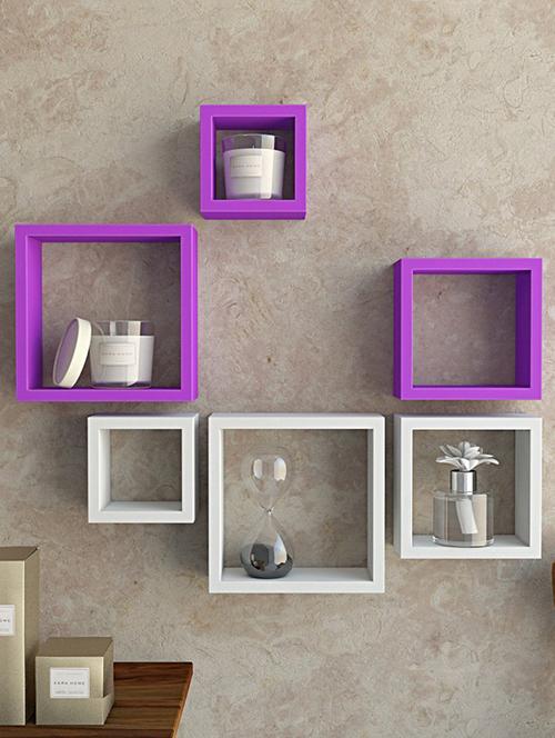 Wooden Nesting Square Wall Shelf Set of 6 - 14894325 - Standard Image - 1
