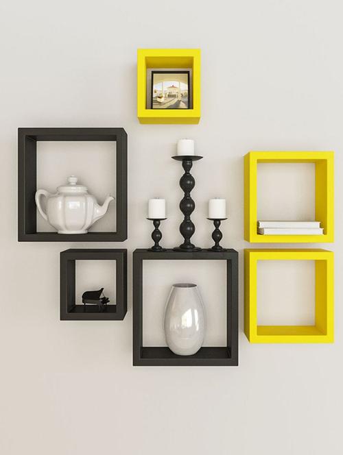 Wooden Nesting Square Wall Shelf Set of 6 - 14894327 - Standard Image - 1