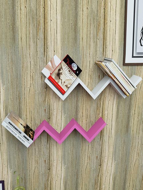 W Shaped Zigzag Floating Wall Shelf - 14894332 - Very Small Image - 1