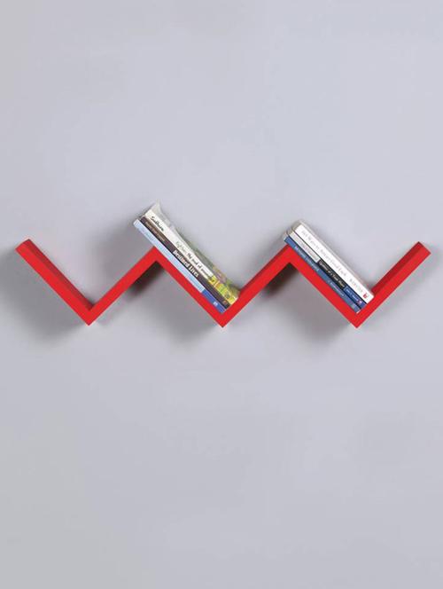 W Shaped Zigzag Floating Wall Shelf - 14894333 - Very Small Image - 1