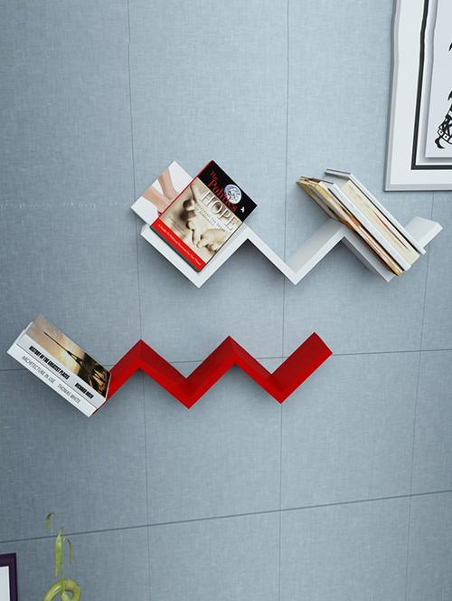W Shaped Zigzag Floating Wall Shelf - 14894334 - Very Small Image - 1