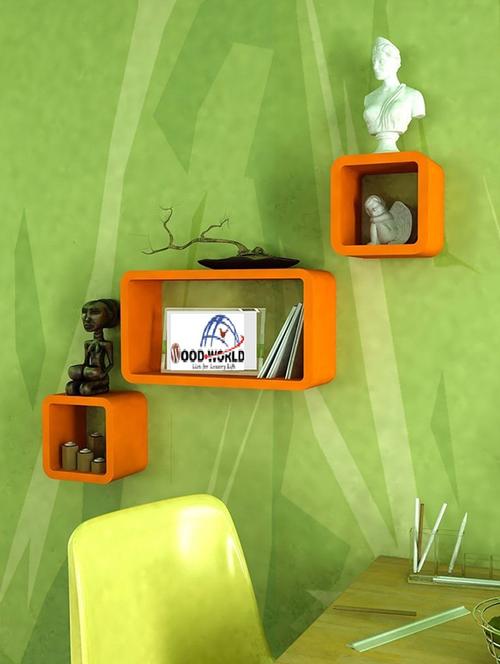Decor Home Wall Shelf Set Of 2 Cube & 1 Rectangle Wall Rack Shelves - 14894337 - Standard Image - 1