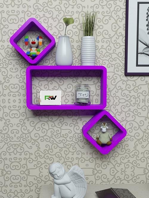 Decor Home Wall Shelf Set Of 2 Cube & 1 Rectangle Wall Rack Shelves - 14894338 - Standard Image - 1