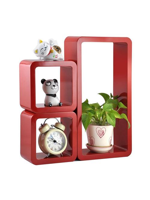 Decor Home Wall Shelf Set Of 2 Cube & 1 Rectangle Wall Rack Shelves - 14894339 - Standard Image - 1