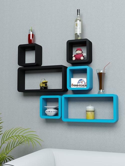 Decor Wall Rack Shelves Cube Rectangle Designer Wall Shelf Set Of 6 - 14894341 - Standard Image - 1
