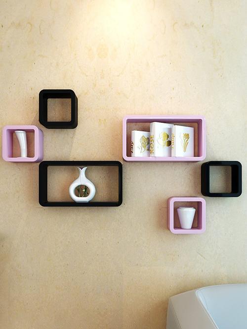 Decor Wall Rack Shelves Cube Rectangle Designer Wall Shelf Set Of 6 - 14894342 - Standard Image - 1