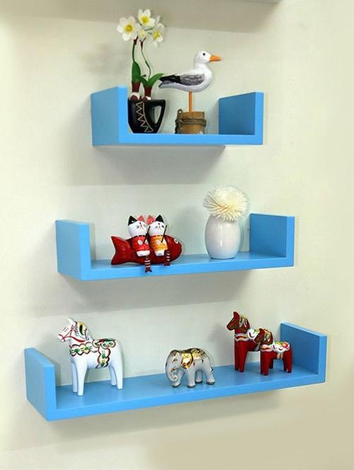 Set of 3 U Shape Wall Shelves - 14894376 - Standard Image - 1