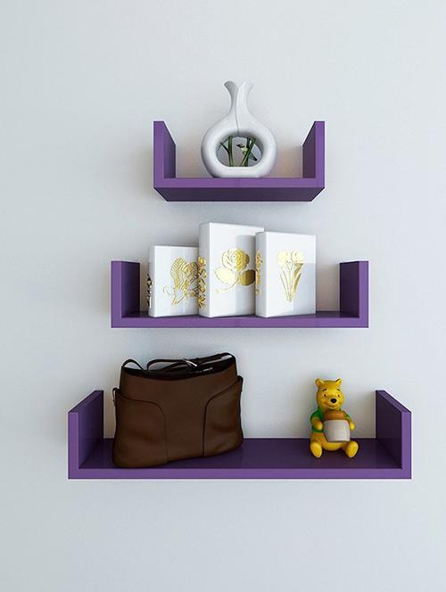 Set of 3 U Shape Wall Shelves - 14894380 - Standard Image - 1