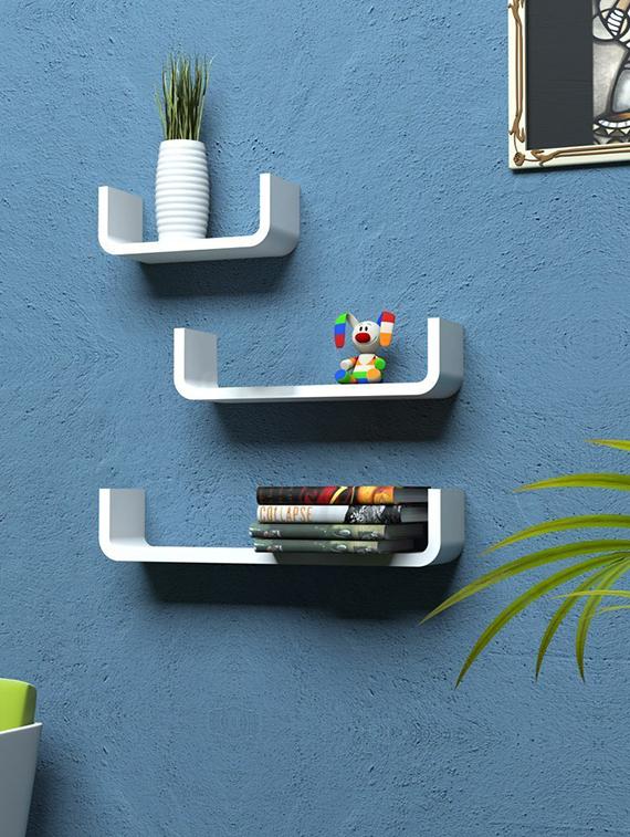 Set of 3 U Shape Wall Shelves - 14894386 - Zoom Image - 1