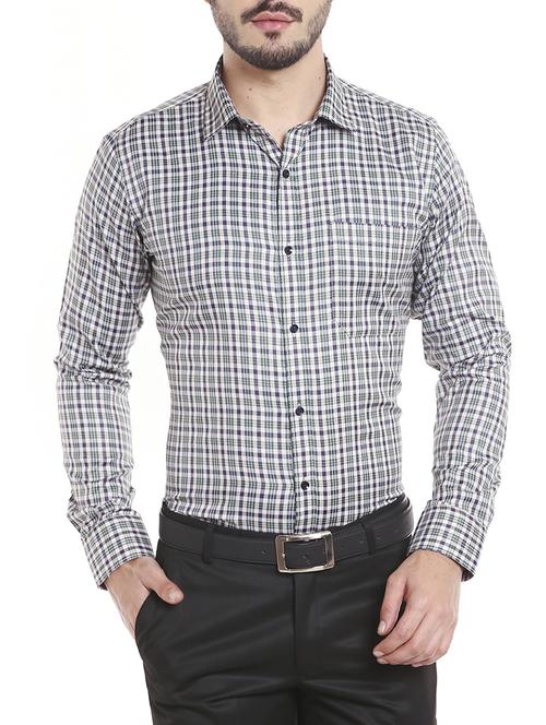 grey cotton formal shirt - 14894400 - Very Small Image - 1