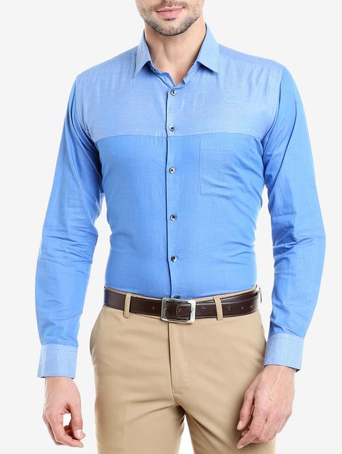 blue cotton casual shirt - 14894402 - Very Small Image - 1