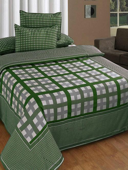 COTTON REVERSIBLE DOUBLE BEDSHEET WITH 2 PILLOW COVERS - 14894553 - Very Small Image - 1