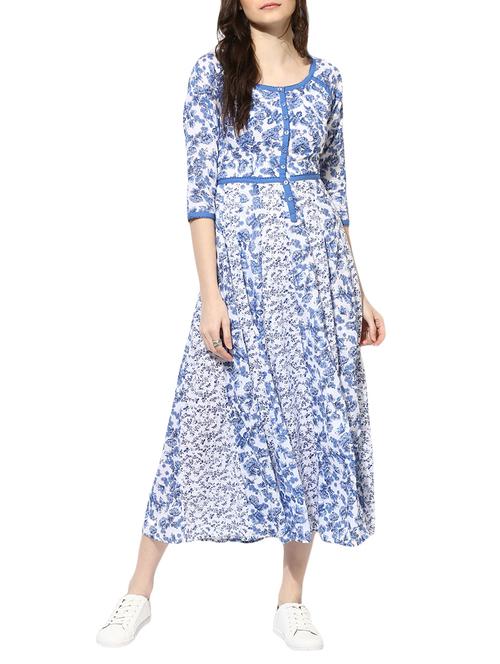 blue cotton maxi dress - 14894714 - Standard Image - 1