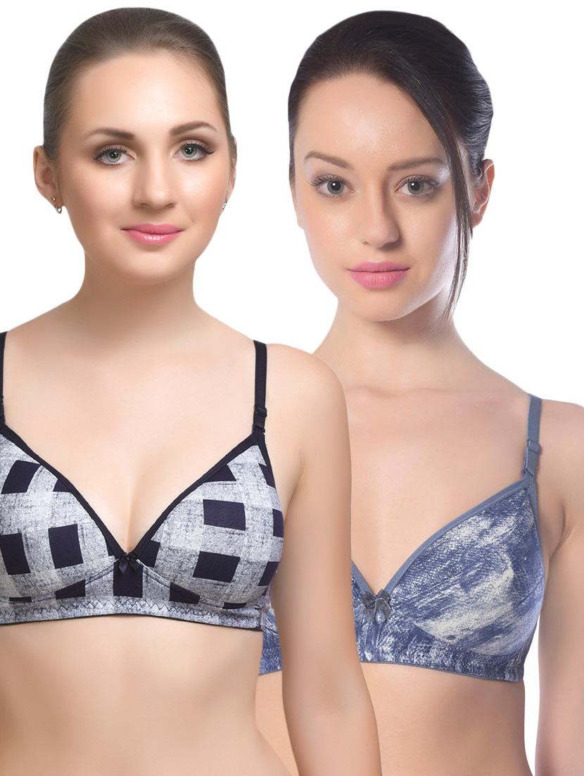 set of 2 multi colored cotton bra - 14894757 - Zoom Image - 1