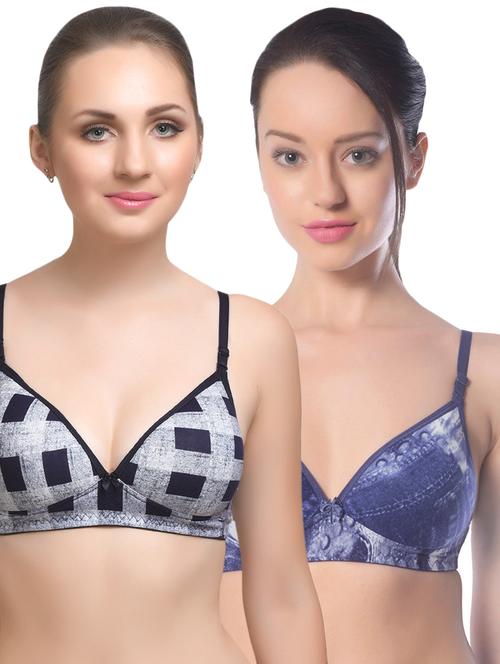 set of 2 multi colored cotton bra - 14894760 - Standard Image - 1