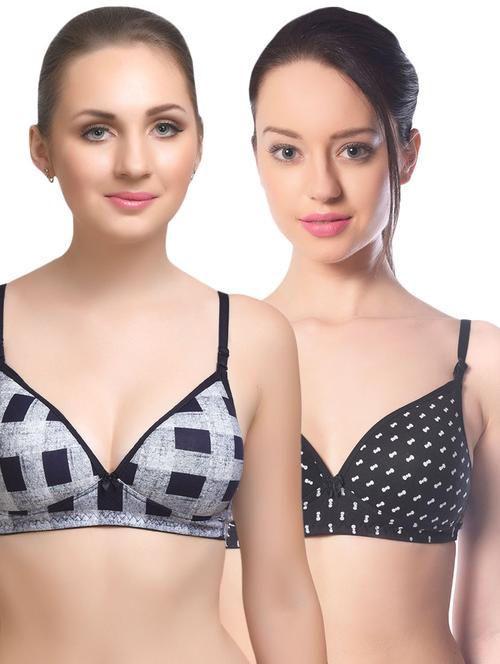 set of 2 multi colored cotton bra - 14894764 - Standard Image - 1