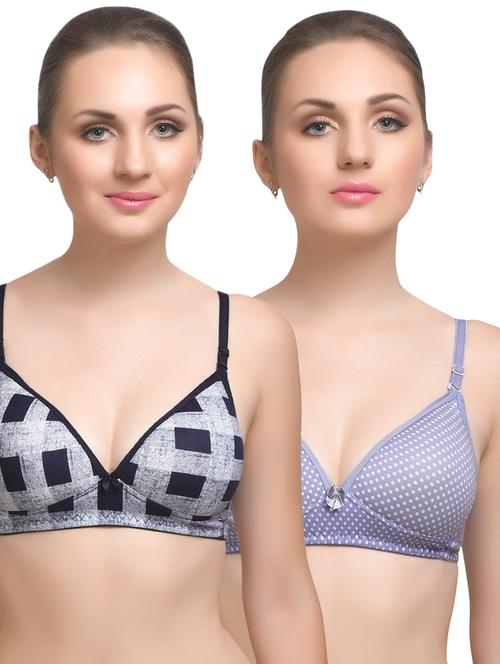 set of 2 multi colored cotton bra - 14894767 - Standard Image - 1