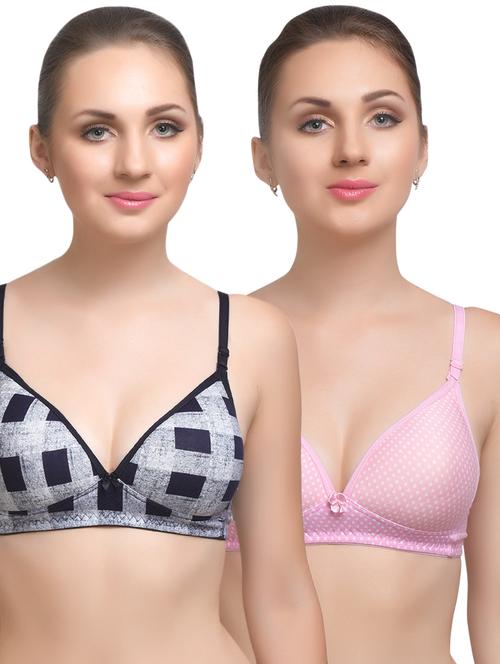 set of 2 multi colored cotton bra - 14894768 - Standard Image - 1