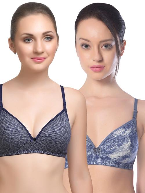 set of 2 multi colored cotton bra - 14894769 - Standard Image - 1