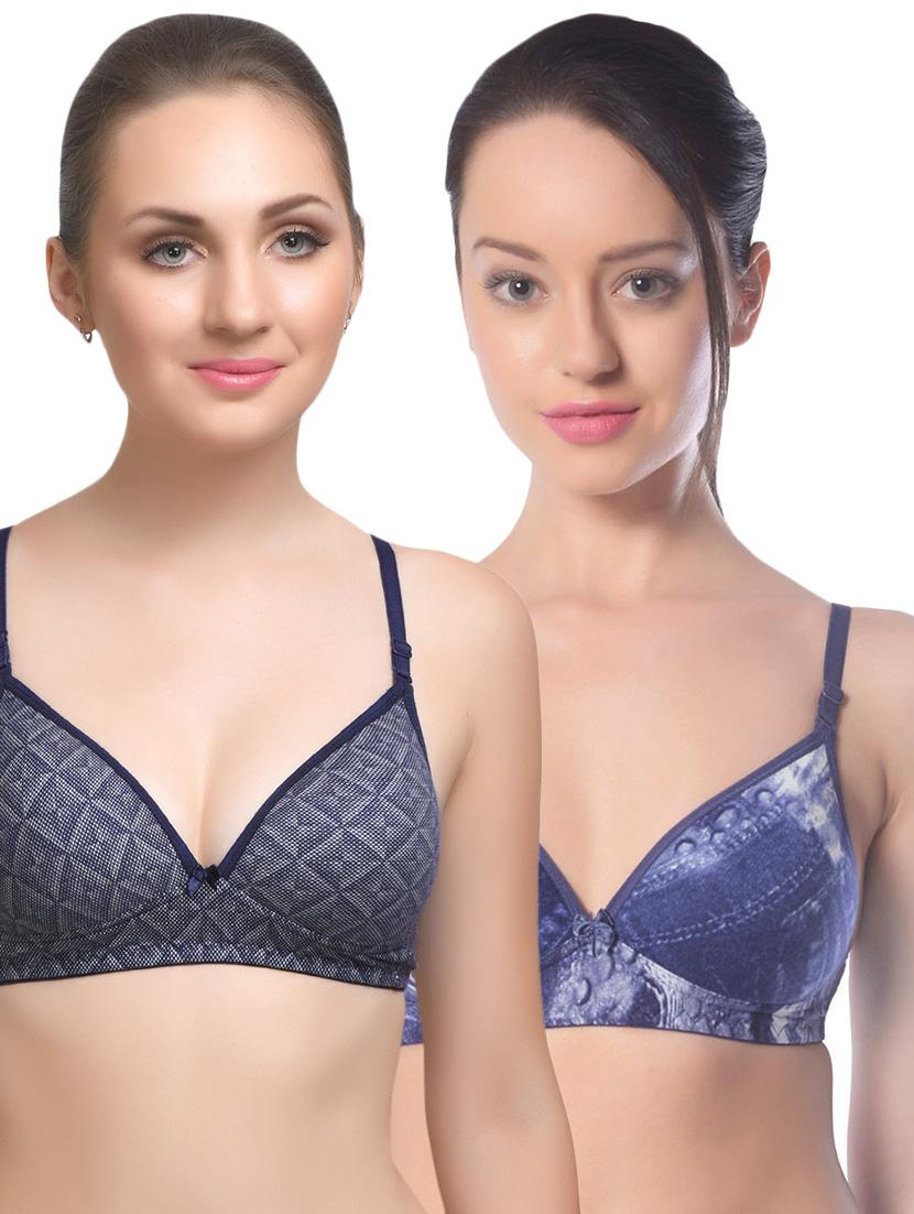 set of 2 multi colored cotton bra - 14894772 - Zoom Image - 1