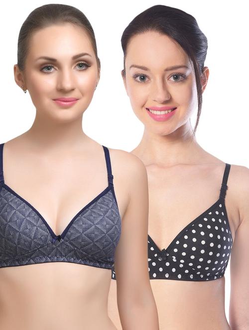 set of 2 multi colored cotton bra - 14894775 - Standard Image - 1