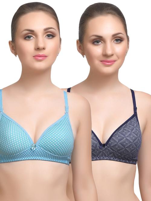 set of 2 multi colored cotton bra - 14894778 - Standard Image - 1
