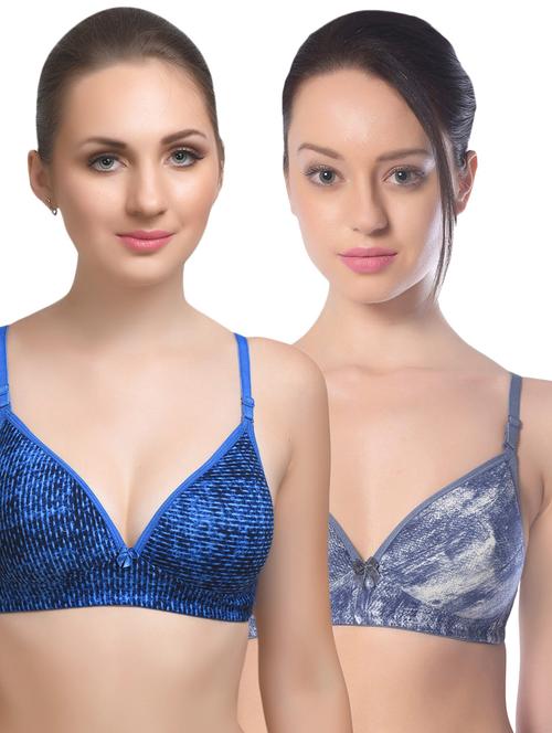 set of 2 multi colored cotton bra - 14894781 - Standard Image - 1