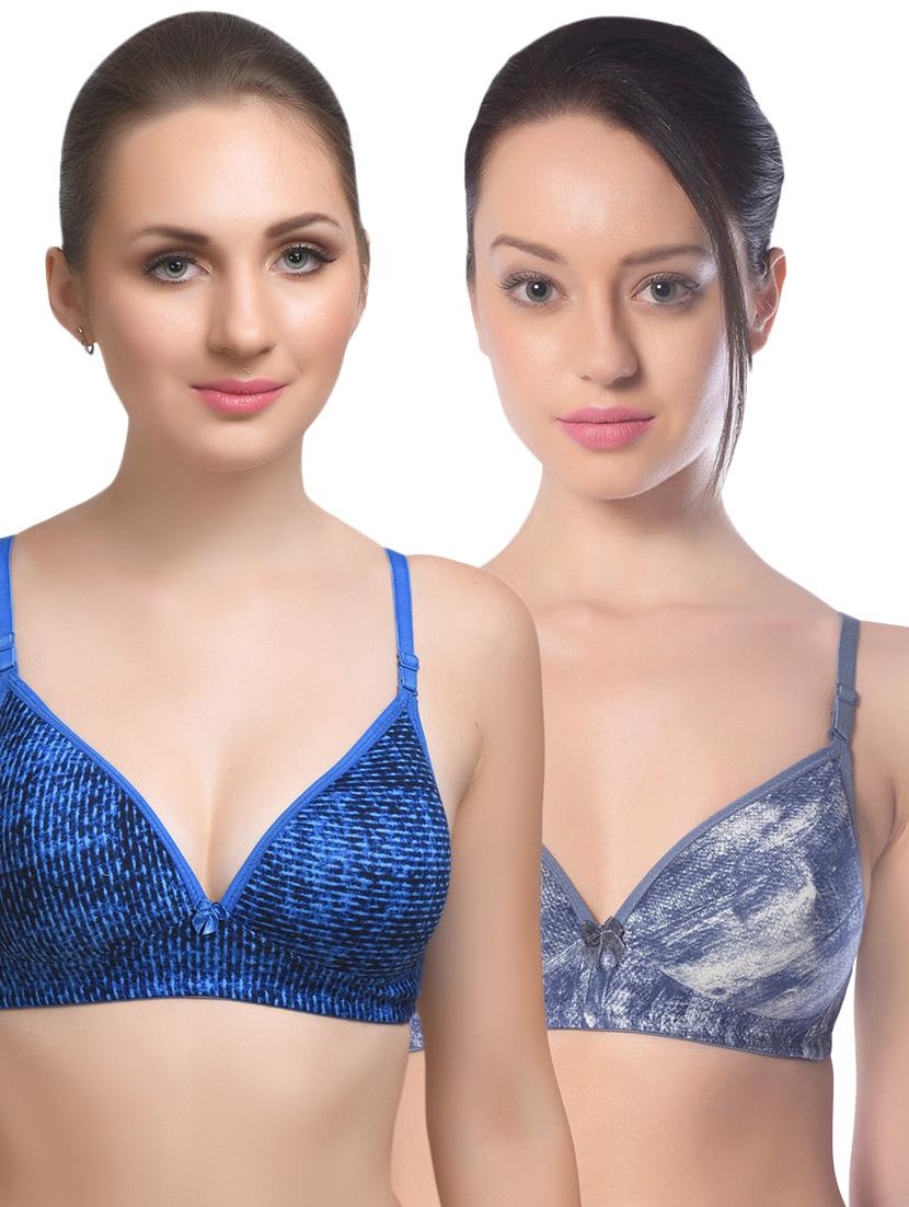 set of 2 multi colored cotton bra - 14894781 - Zoom Image - 1