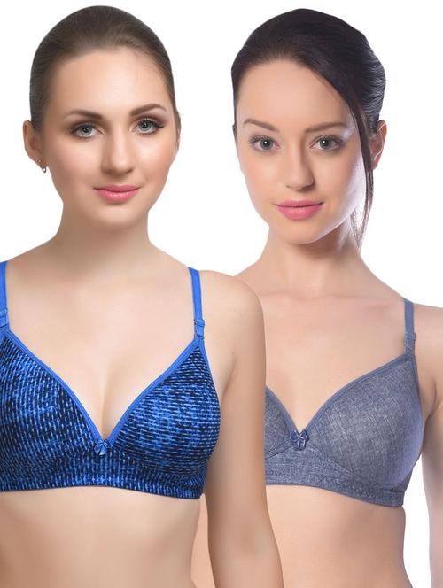 set of 2 multi colored cotton bra - 14894783 - Standard Image - 1