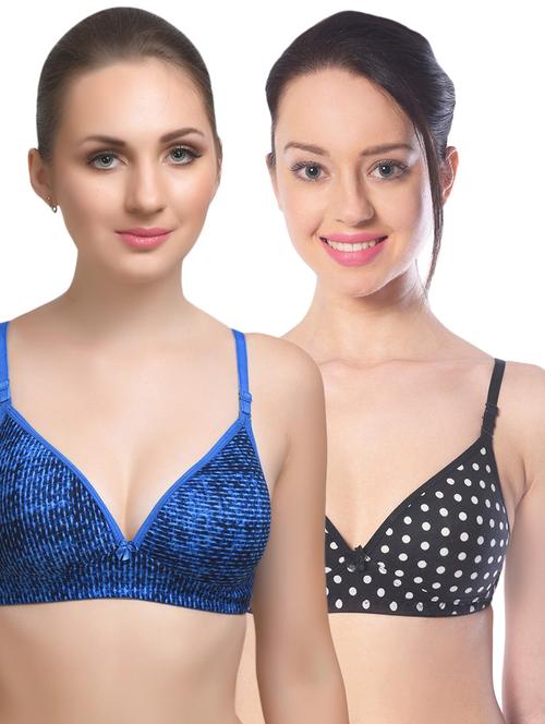 set of 2 multi colored cotton bra - 14894787 - Standard Image - 1