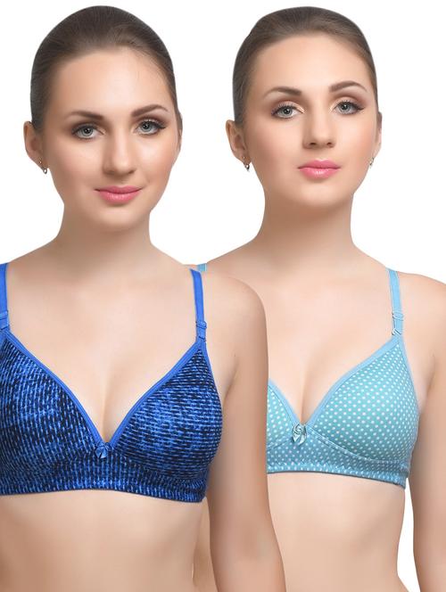 set of 2 multi colored cotton bra - 14894790 - Standard Image - 1