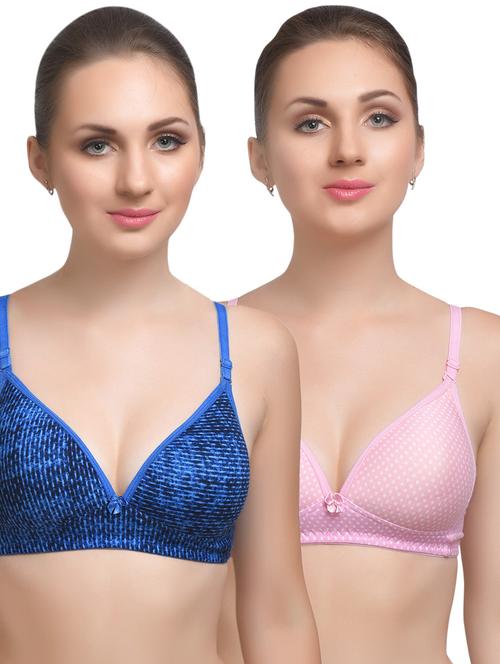 set of 2 multi colored cotton bra - 14894792 - Standard Image - 1