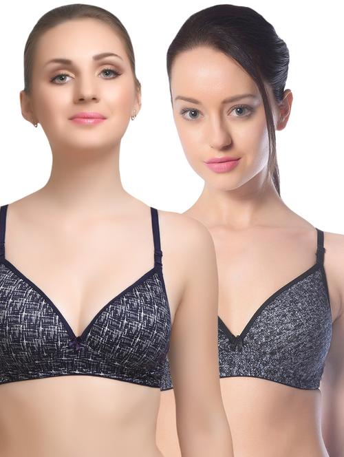 set of 2 multi colored cotton bra - 14894797 - Very Small Image - 1