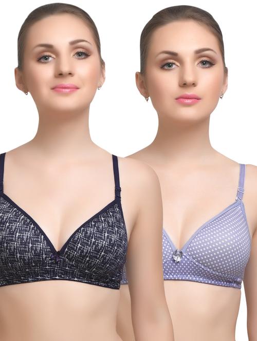set of 2 multi colored cotton bras - 14894803 - Standard Image - 1