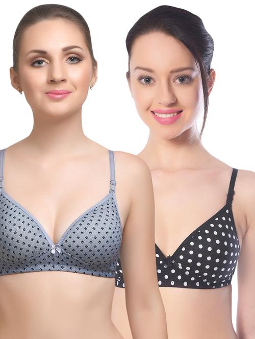 set of 2 multi colored cotton bra - 14894811 - Standard Image - 1