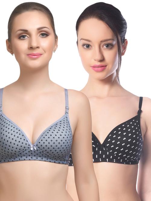set of 2 multi colored cotton bra - 14894812 - Standard Image - 1