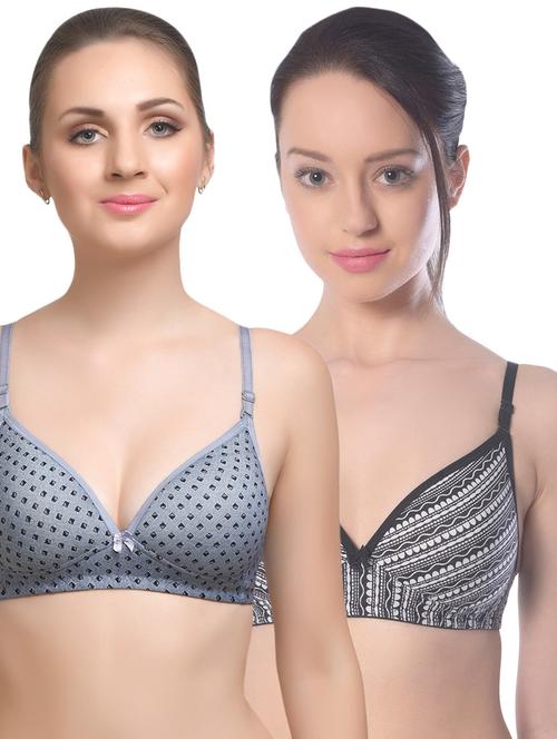 set of 2 multi colored cotton bra - 14894813 - Standard Image - 1