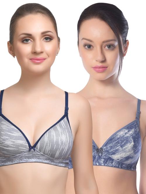 set of 2 multi colored cotton bra - 14894817 - Standard Image - 1