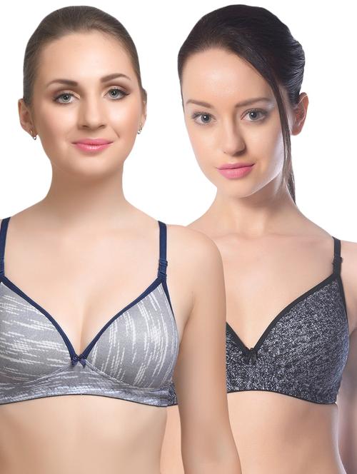 set of 2 multi colored cotton bra - 14894821 - Standard Image - 1