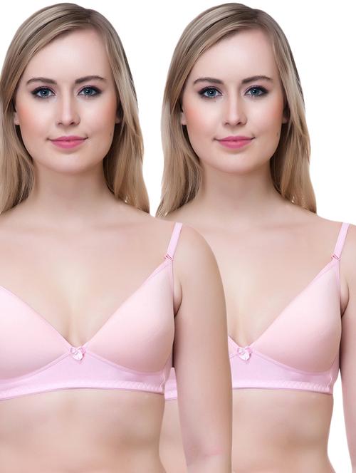 set of 2 pink cotton t-shirt bra - 14894831 - Very Small Image - 1