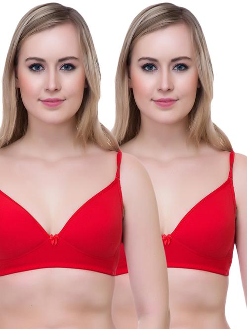 set of 2 red cotton t-shirt bra - 14894832 - Standard Image - 1