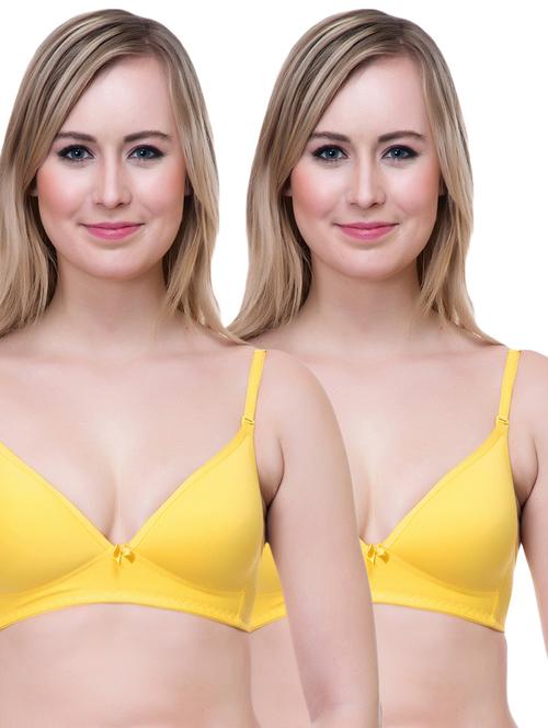 set of 2 yellow cotton t-shirt bra - 14894833 - Standard Image - 1