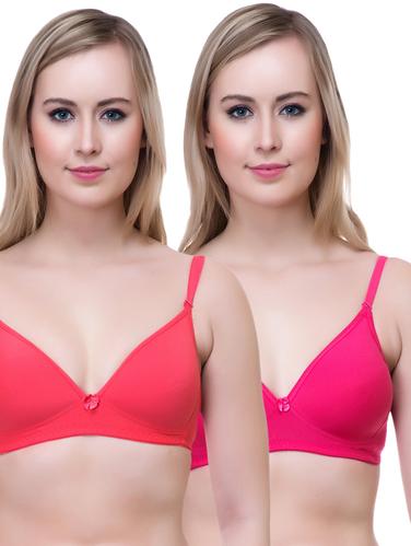 set of 2 multi colored cotton bras - 14894834 - Very Small Image - 1