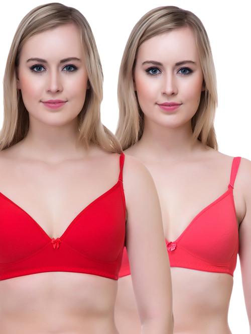 set of 2 multi colored cotton bras - 14894847 - Very Small Image - 1