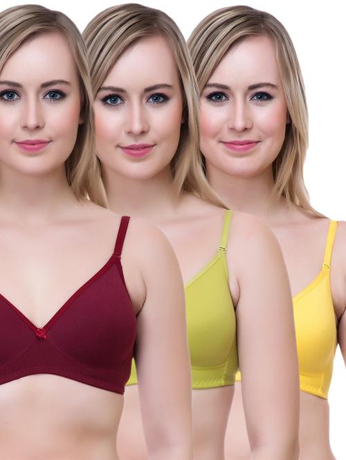 set of 3 multi colored cotton bra - 14894888 - Standard Image - 1